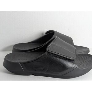 OOFOS Black Recovery Slide Sandals Size M9 / W11 EU 42 Unisex Comfort Shoes